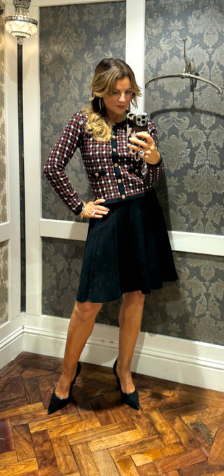 Barnabe Houndstooth Knit Cardi - Multi