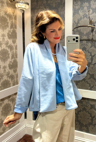 Kate Baby Blue - Suede Jacket