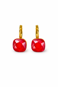 Ruby Red Square earrings