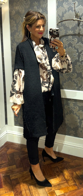 Amealia Half Sleeve Coatigan - Black