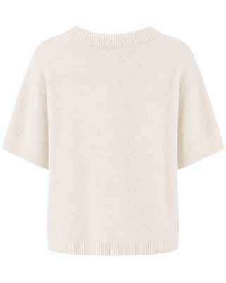 Ariana Short Sleeve Alpaca Knit - Soft Cream