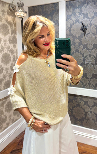 Daisy Gold Lurex Top **PRE-ORDER EST DESPATCH 30 JULY**