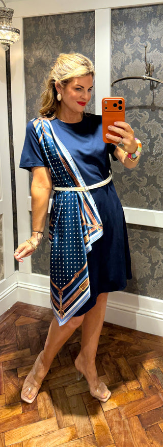 Dalilly Scarf Dress - Navy