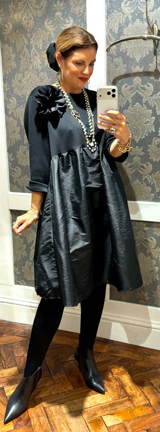 Abby- Dress-Black Flower