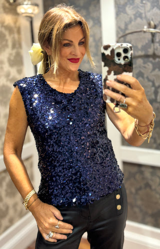 Roxy- Blue Sequin- Top