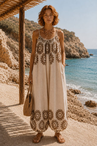 Evie Jumpsuit Beige/ Brown