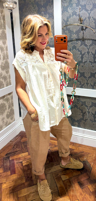 Oceane Linen Blouse - Cream