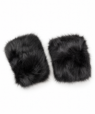 Cleo Faux Fur Arm Cuffs – Black