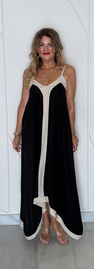Tibi String 2 Tone Dress - Black
