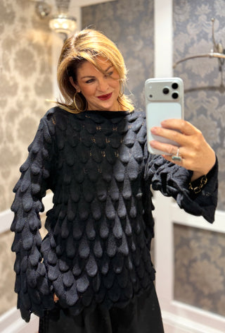 Lainey Scallop Knit - Black