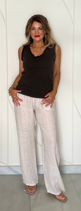 Gaspaz Linen Trouser - Beige
