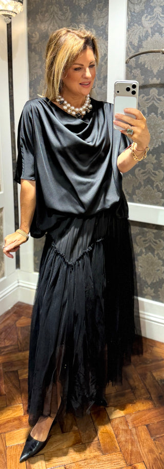 Erin-Tulle Skirt-Black