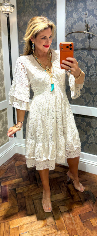 Ettie Lace Dress - Beige