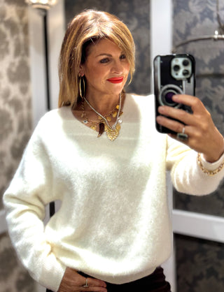 Charlie- Winter White Knit- Cashmere