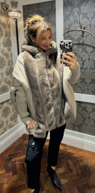 Teddy Beige Puff Fur Coat