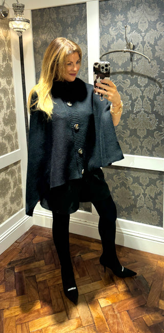 Alanis Poncho - Black