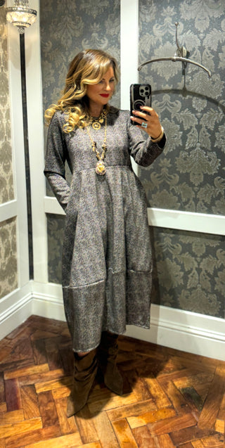 Jessica - Prince of Wales Check Dress - Brown/Black