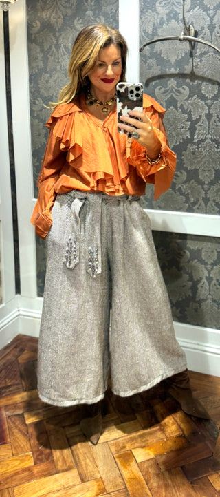 Arlene - Houndstooth Trouser Brown