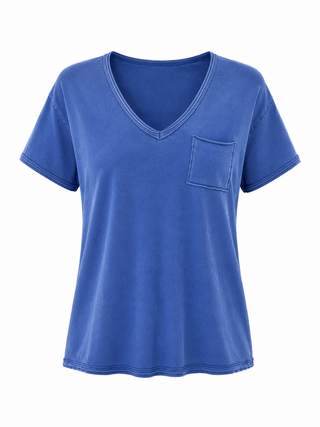 Pocket Cotton T-shirt - Blue
