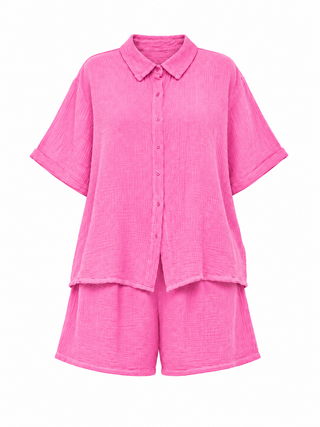 Pollyanna Cotton Short Set - Pink
