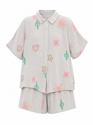 Pollyanna Cotton Short Set - Beige