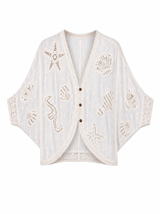 Marina Cotton Kimono Cardi - Cream ** PRE-ORDER EST DESPATCH 19 JUNE**