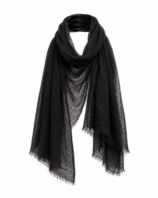 Pam Lightweight Crinkle Scarf- Black