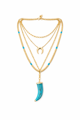 5 layer Turquoise Horn Necklace
