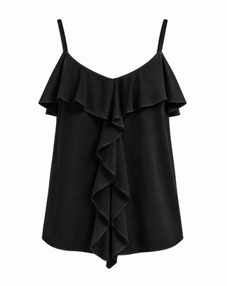Juliette Frill Cami - Black