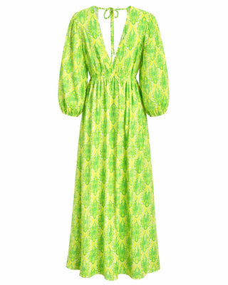 neon cotton dress CHLOE neon green organic cotton knitted dress Maisoncleo