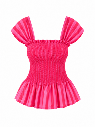 Barbie Stripe Pink Bodice Top