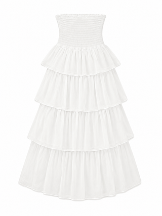 Helena White Bandeau Cotton Dress