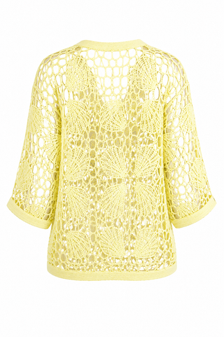 Meadow Crochet Yellow Cotton Cardigan