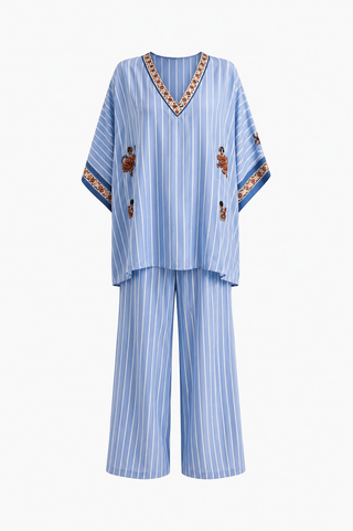 Rue Pinstripe Blue Two piece