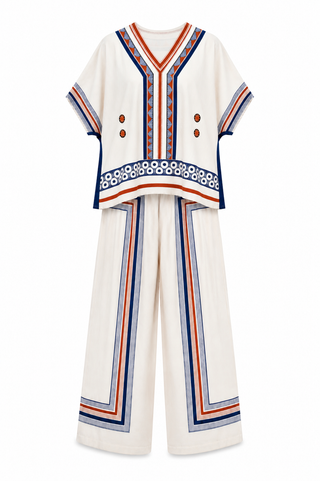 Stevie Geometric Suit - Cream