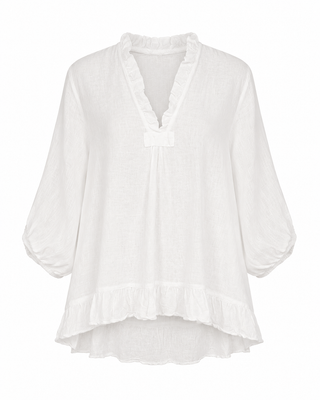 Zuri Linen Blouse - White