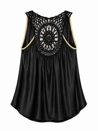 Julia Satin Cami-  Black