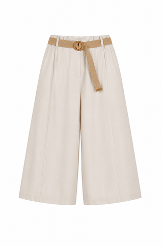 Kate Culotte with Belt - Cream