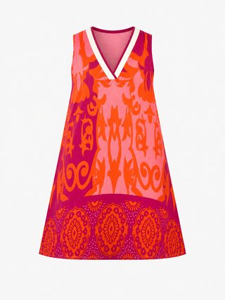 Mareisha Sleeveless Dress Red/Orange
