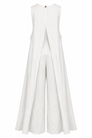 Amanda Wide Leg Jumpsuit- White