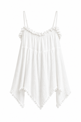 Luna White Cotton Top