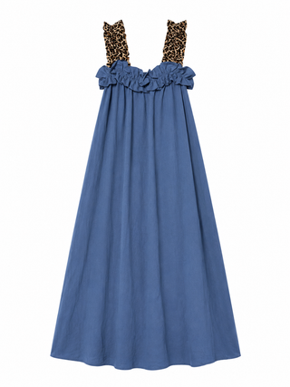 Monroe Leopard Dress - Blue