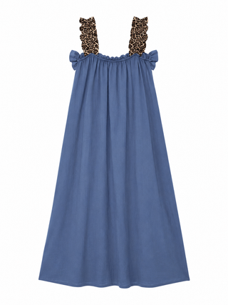 Monroe Leopard Dress - Blue