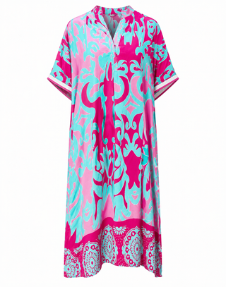 Mareisha Dress - Aqua/Pink