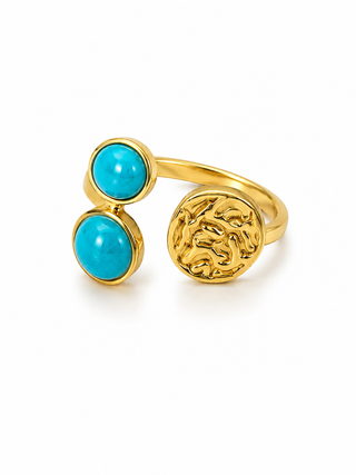 Blue Ring Adjustable -Gold