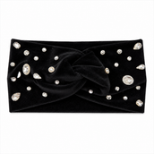 Gemstone Velvet Headband - Black