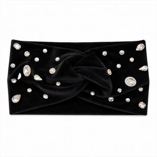 Gemstone Velvet Headband - Black