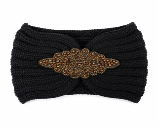 Diamanté Headband -Black -Gold