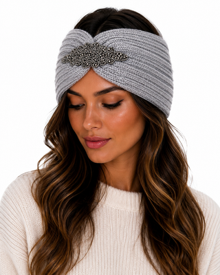 Diamanté Headband -Grey-sliver