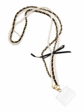 Phone Chain- Chanel  Inspired Black pearl